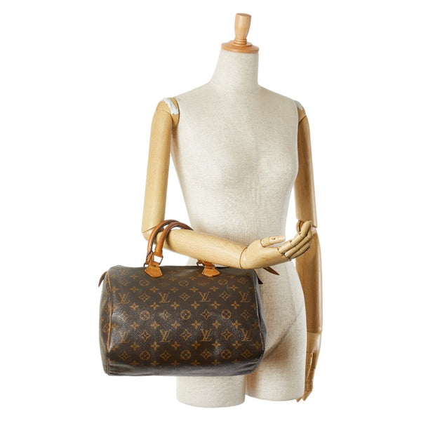 ルイ ヴィトン モノグラム スピーディ30 ハンドバッグ ミニボストンバッグ M41108 ブラウン PVC レザー レディース LOUIS VUITTON 【中古】