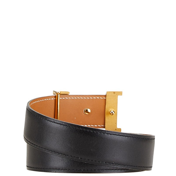 エルメス コンスタンス Hバックル ベルト サイズ：80 ブラック ブラウン レザー メンズ HERMES 【中古】