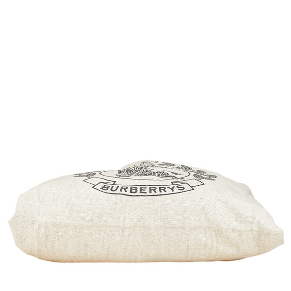 バーバリー シャドーホース トートバッグ ベージュ ブラック キャンバス レザー レディース BURBERRY 【中古】