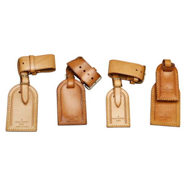 ルイ ヴィトン ネームタグ×5 ポワニエ×3 セット ベージュ レザー レディース LOUIS VUITTON 【中古】