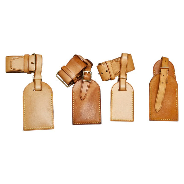 ルイ ヴィトン ネームタグ×5 ポワニエ×3 セット ベージュ レザー レディース LOUIS VUITTON 【中古】