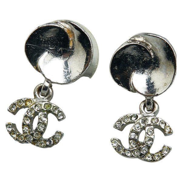 シャネル ココマーク ラインストーン ピアス シルバー メタル レディース CHANEL 【中古】