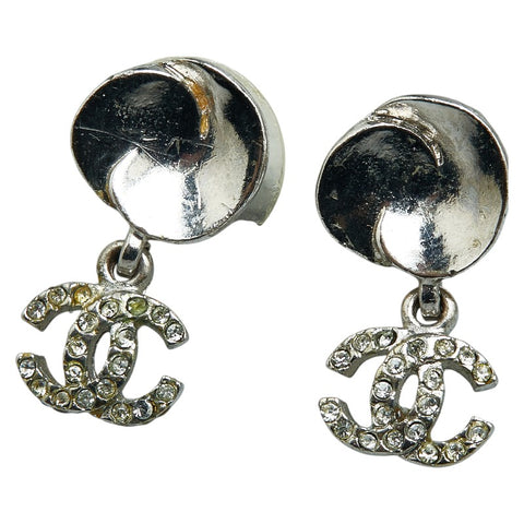 シャネル ココマーク ラインストーン ピアス シルバー メタル レディース CHANEL 【中古】