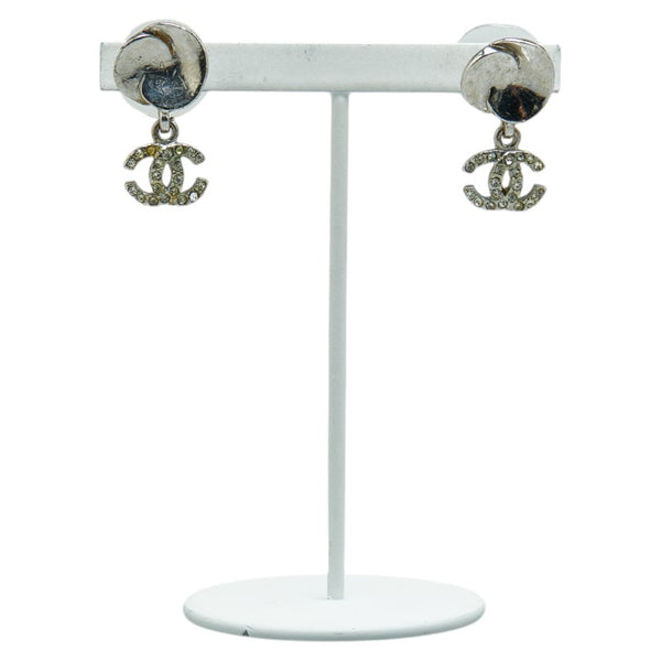 シャネル ココマーク ラインストーン ピアス シルバー メタル レディース CHANEL 【中古】