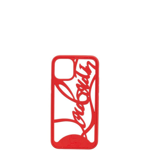 クリスチャンルブタン iPhone11pro 専用ケース スマホケース レッド ラバー レディース Christian Louboutin 【中古】