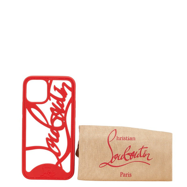 クリスチャンルブタン iPhone11pro 専用ケース スマホケース レッド ラバー レディース Christian Louboutin 【中古】