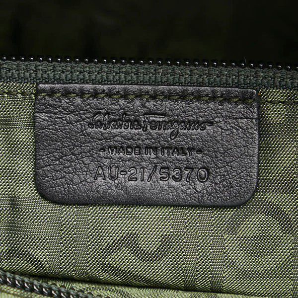 サルヴァトーレフェラガモ ガンチーニ ハンドバッグ AU-21/5370 ブラック パテントレザー レディース Salvatore Ferragamo 【中古】