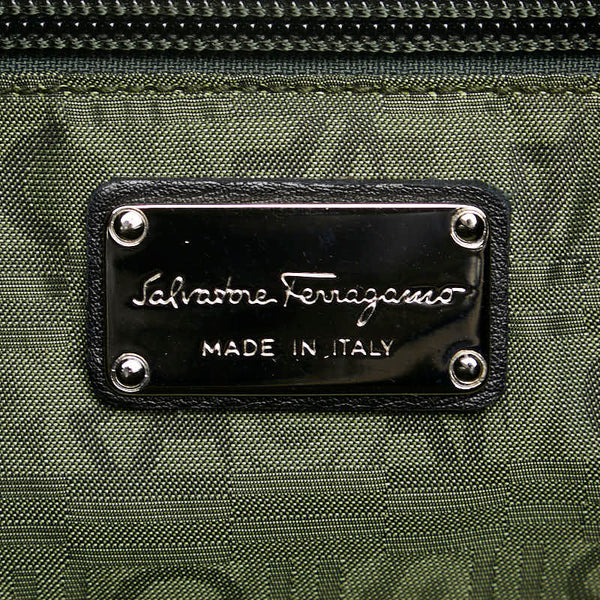 サルヴァトーレフェラガモ ガンチーニ ハンドバッグ AU-21/5370 ブラック パテントレザー レディース Salvatore Ferragamo 【中古】