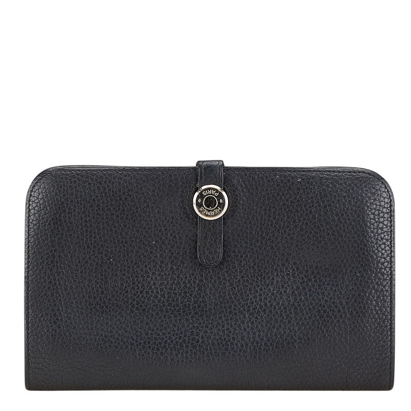 エルメス ドゴンGM 長財布 ノワール ブラック トゴ レディース HERMES 【中古】
