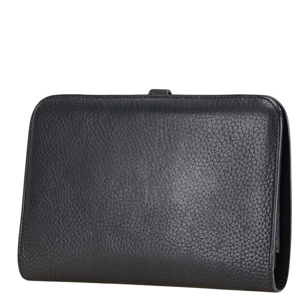 エルメス ドゴンGM 長財布 ノワール ブラック トゴ レディース HERMES 【中古】