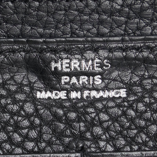 エルメス ドゴンGM 長財布 ノワール ブラック トゴ レディース HERMES 【中古】