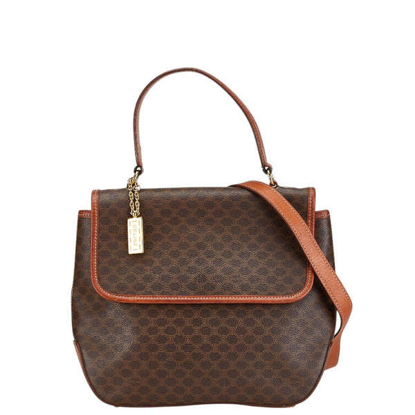 セリーヌ マカダム ハンドバッグ ショルダーバッグ 2WAY ブラウン PVC レザー レディース CELINE 【中古】