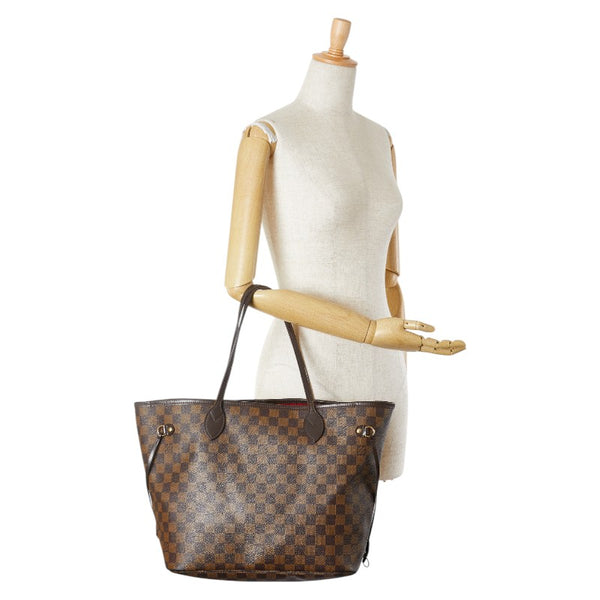 ルイ ヴィトン ダミエ ネヴァーフルMM トートバッグ ショルダーバッグ N51105 ブラウン PVC レザー レディース LOUIS VUITTON 【中古】