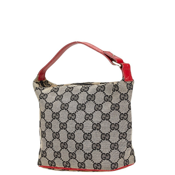 グッチ GGキャンバス アクセサリーポーチ ハンドバッグ 039 1147 002122 ベージュ レッド キャンバス レザー レディース GUCCI 【中古】