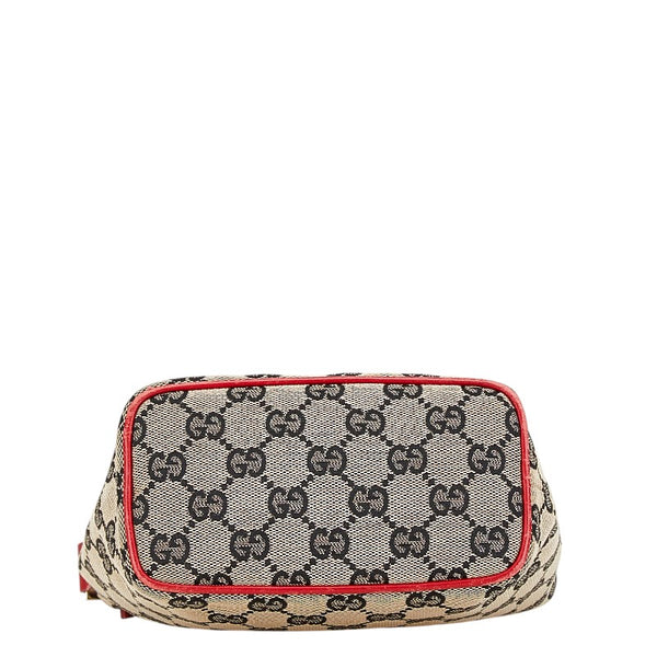 グッチ GGキャンバス アクセサリーポーチ ハンドバッグ 039 1147 002122 ベージュ レッド キャンバス レザー レディース GUCCI 【中古】