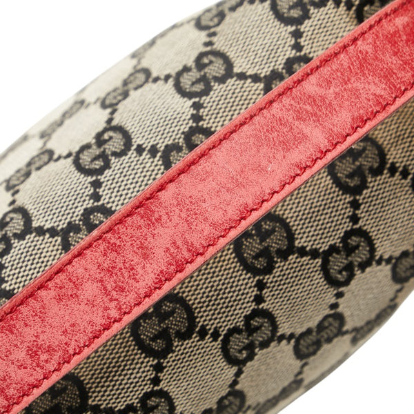 グッチ GGキャンバス アクセサリーポーチ ハンドバッグ 039 1147 002122 ベージュ レッド キャンバス レザー レディース GUCCI 【中古】