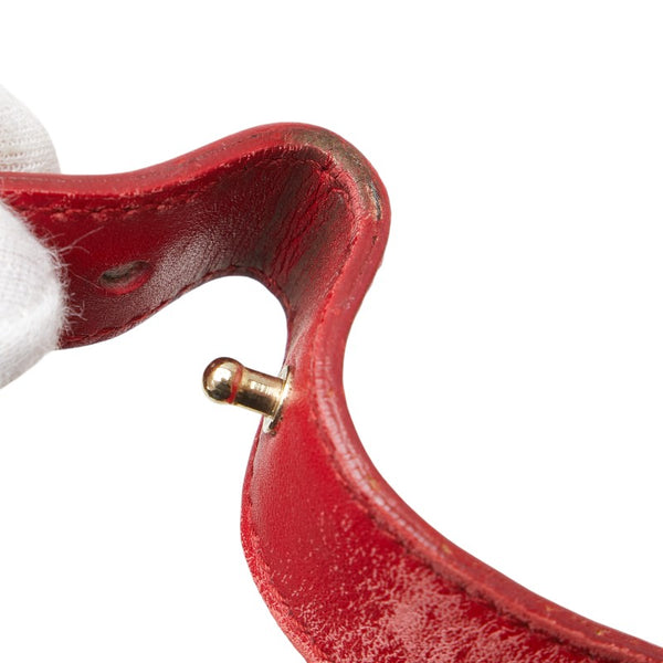 グッチ GGキャンバス アクセサリーポーチ ハンドバッグ 039 1147 002122 ベージュ レッド キャンバス レザー レディース GUCCI 【中古】