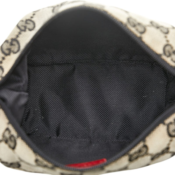 グッチ GGキャンバス アクセサリーポーチ ハンドバッグ 039 1147 002122 ベージュ レッド キャンバス レザー レディース GUCCI 【中古】