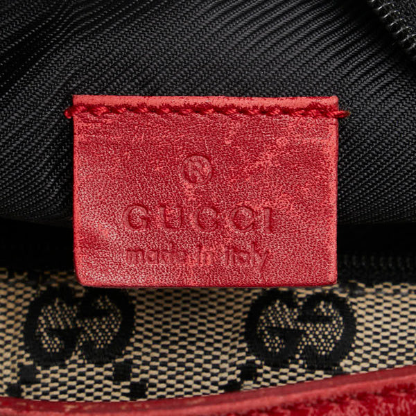 グッチ GGキャンバス アクセサリーポーチ ハンドバッグ 039 1147 002122 ベージュ レッド キャンバス レザー レディース GUCCI 【中古】