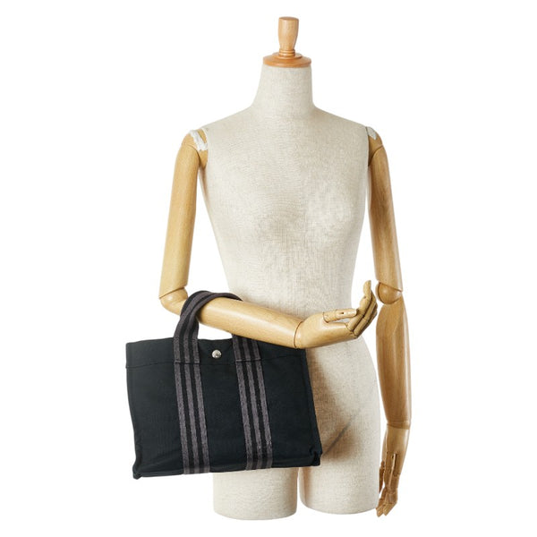 エルメス フールトゥPM ハンドバッグ トートバッグ ブラック キャンバス レディース HERMES 【中古】