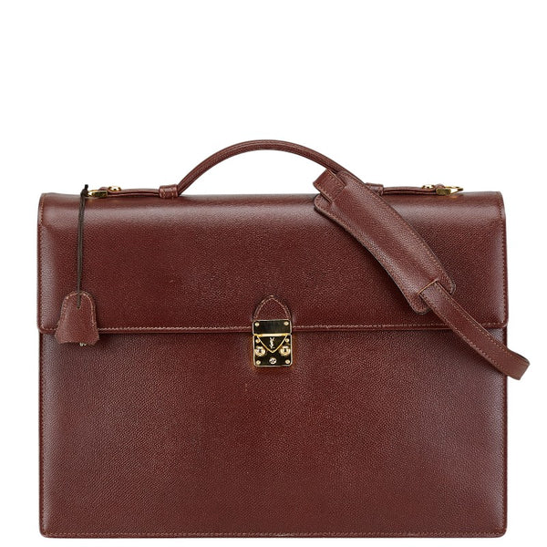 サンローラン ビジネスバッグ ショルダーバッグ 2WAY ワインレッド ボルドー レザー メンズ SAINT LAURENT 【中古】