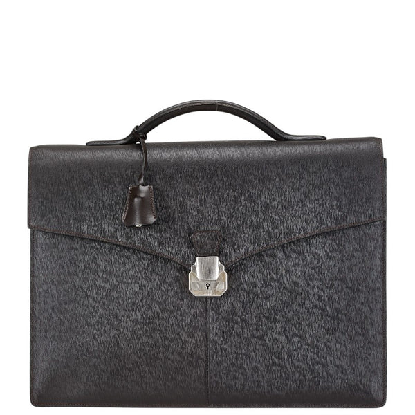 ダンヒル サイドカー ビジネスバッグ ブリーフケース 書類カバン ブラウン レザー メンズ Dunhill 【中古】