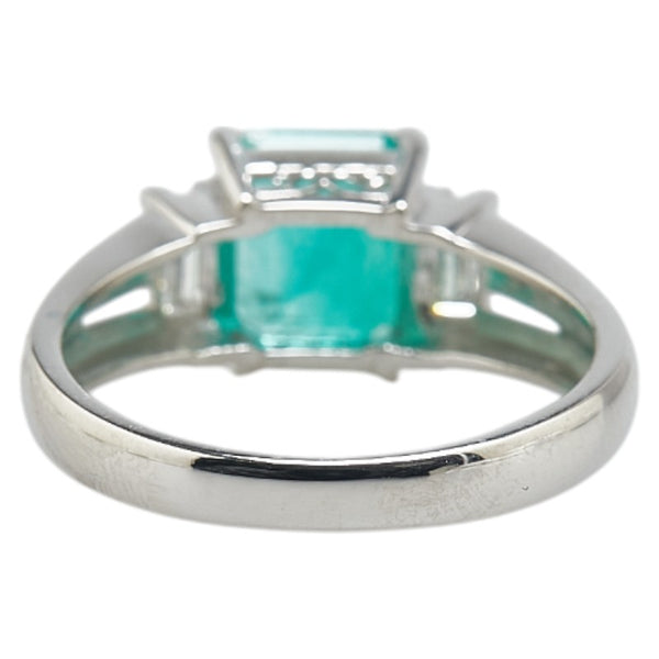 Pt900 プラチナ エメラルド1.48ct ダイヤ0.26ct リング 指輪 レディース 9号 【中古】
