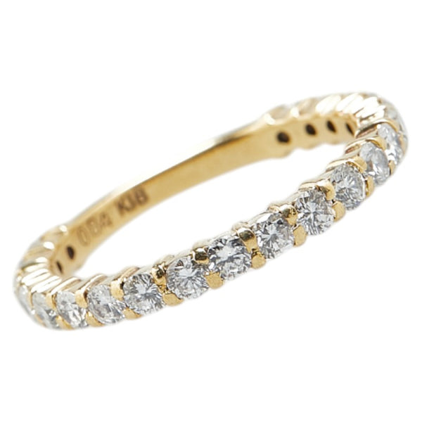 K18YG イエローゴールド ダイヤ0.84ct エタニティ リング 指輪 レディース 10号 【中古】