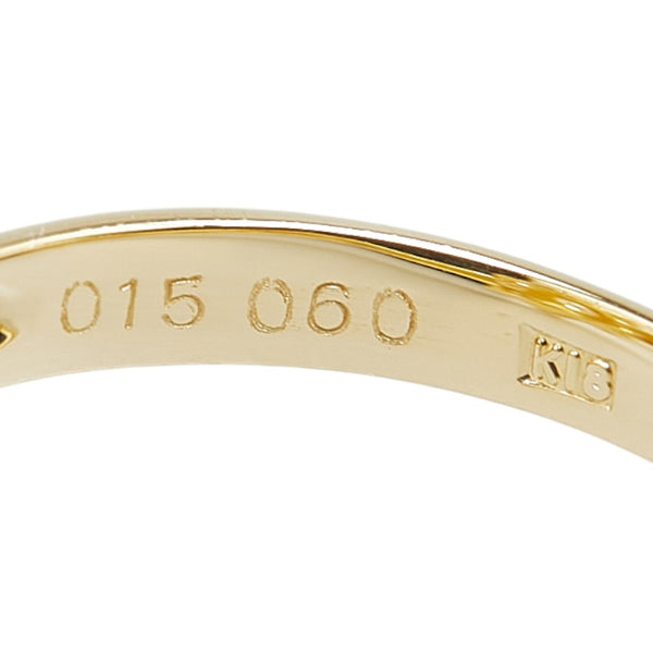 K18YG イエローゴールド ダイヤ0.15ct ダイヤ0.60ct フラワー 花 モチーフ リング 指輪 レディース 9.5号 【中古】