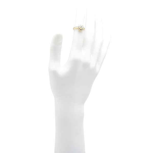 K18YG イエローゴールド ダイヤ0.15ct ダイヤ0.60ct フラワー 花 モチーフ リング 指輪 レディース 9.5号 【中古】