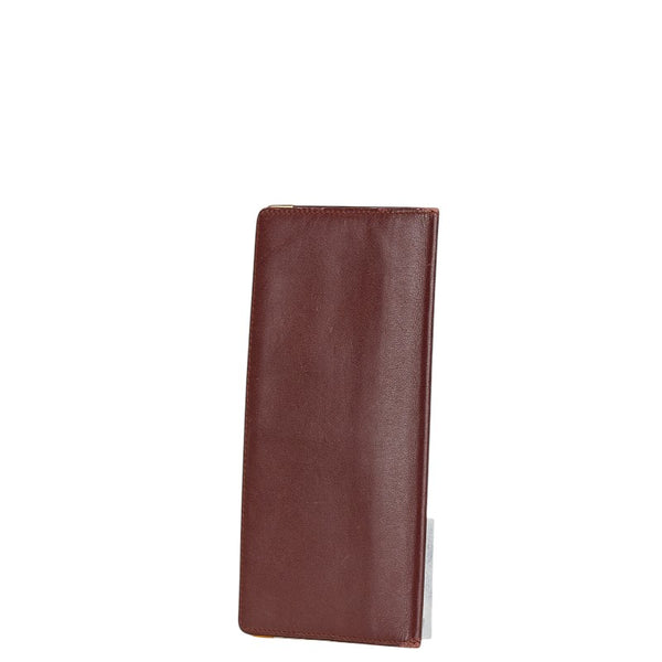 カルティエ マストライン 札入れ ワインレッド レザー レディース CARTIER 【中古】