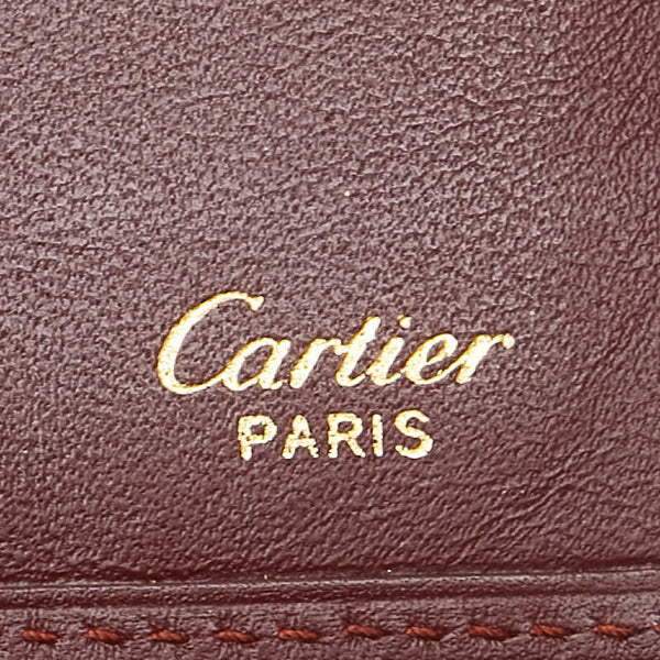 カルティエ マストライン 札入れ ワインレッド レザー レディース CARTIER 【中古】