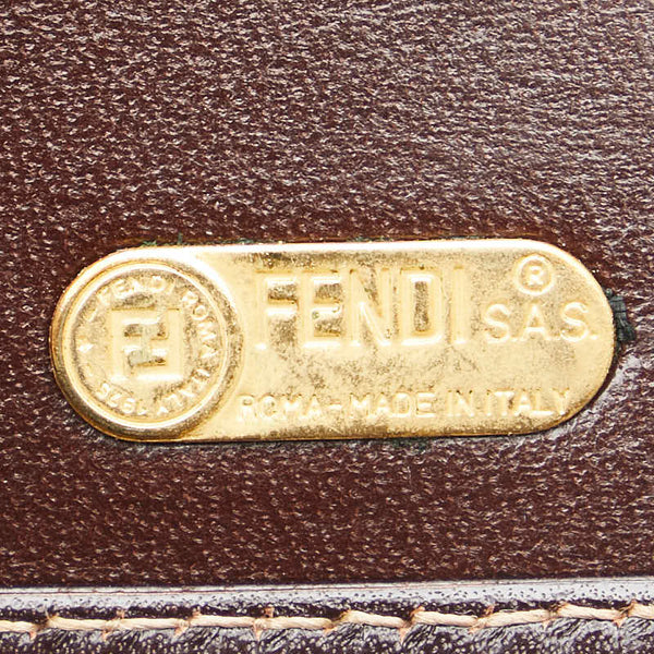 フェンディ ズッカ 長財布 01339 ブラウン キャンバス レザー レディース FENDI 【中古】