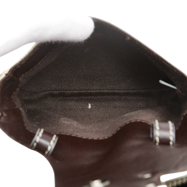 ロエベ アナグラム ショルダーバッグ ホワイト ブラウン PVC レザー レディース LOEWE 【中古】
