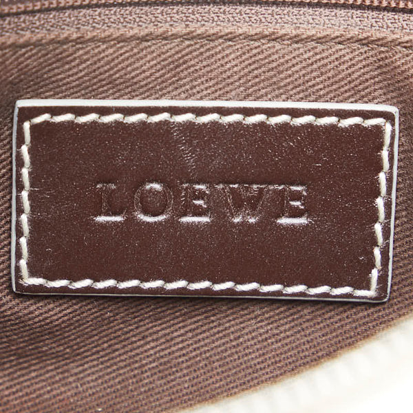 ロエベ アナグラム ショルダーバッグ ホワイト ブラウン PVC レザー レディース LOEWE 【中古】