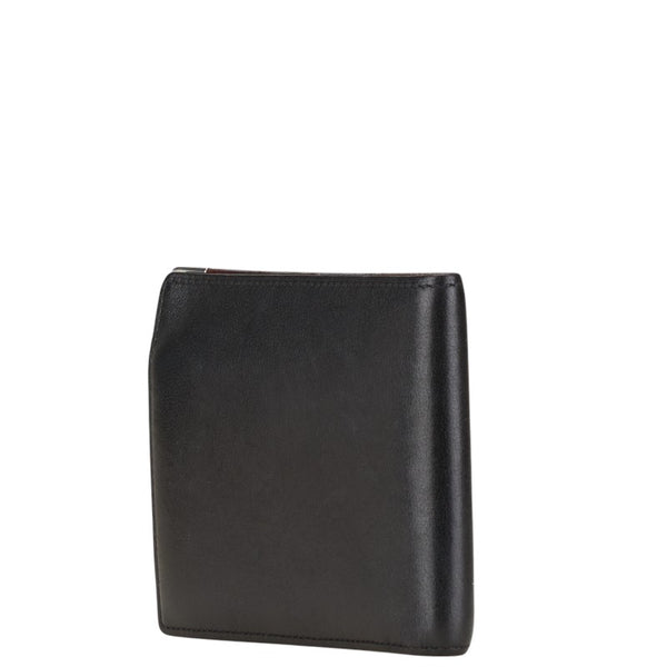 カルティエ マストライン 二つ折り財布 ブラック レザー レディース CARTIER 【中古】