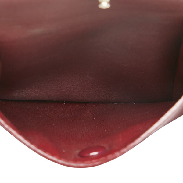 カルティエ マストライン 二つ折り財布 ブラック レザー レディース CARTIER 【中古】