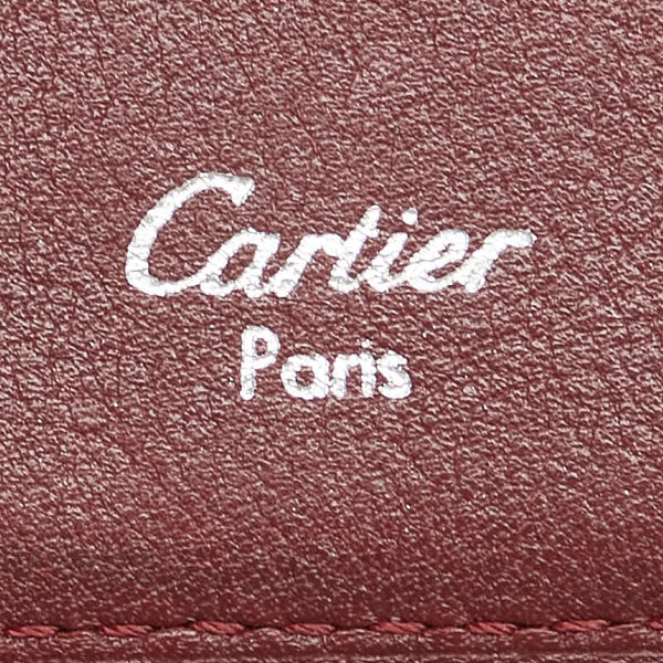 カルティエ マストライン 二つ折り財布 ブラック レザー レディース CARTIER 【中古】