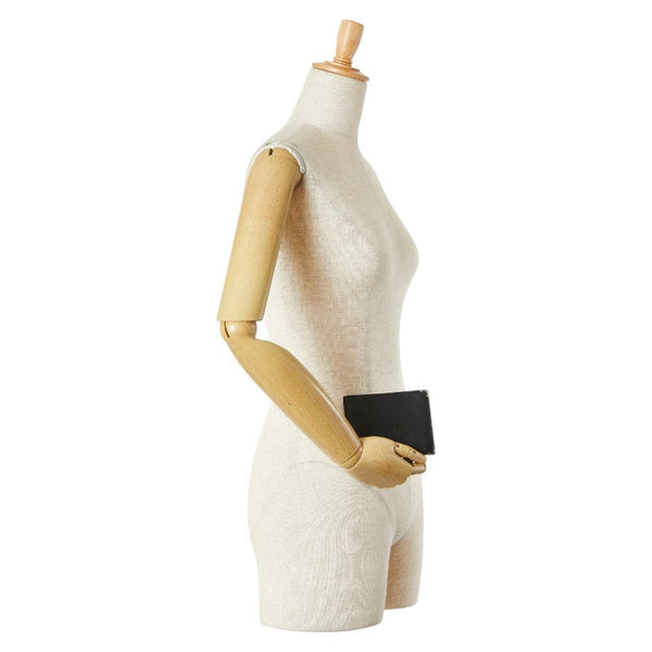 カルティエ マストライン 二つ折り財布 ブラック レザー レディース CARTIER 【中古】