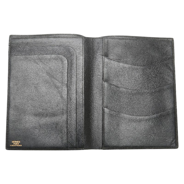 エルメス 手帳カバー ブラック レザー レディース HERMES 【中古】