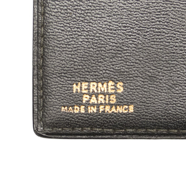 エルメス 手帳カバー ブラック レザー レディース HERMES 【中古】