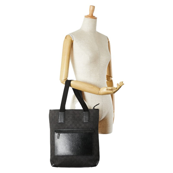 グッチ GGキャンバス トートバッグ ショルダーバッグ 180450 ブラック キャンバス レザー レディース GUCCI 【中古】