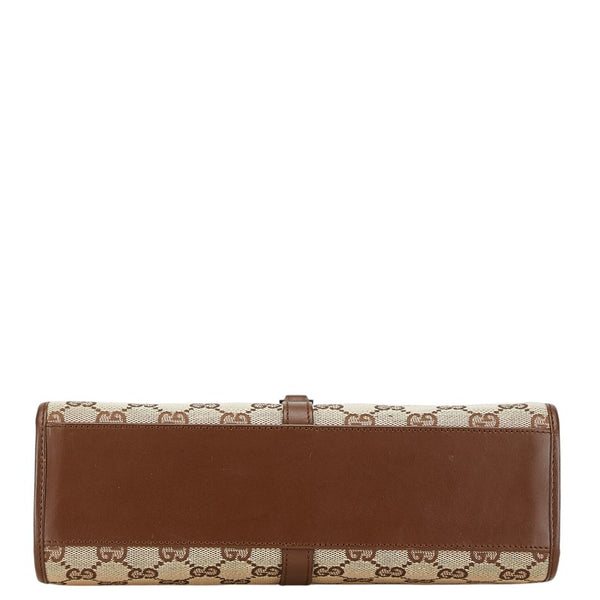 グッチ GGキャンバス ジャッキーライン ハンドバッグ ワンショルダーバッグ 002 1068 ベージュ ブラウン キャンバス レザー レディース GUCCI 【中古】