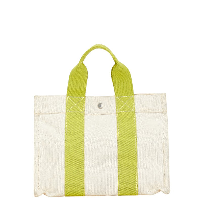 エルメス ボラボラPM ハンドバッグ ベージュ ライトグリーン キャンバス レディース HERMES 【中古】