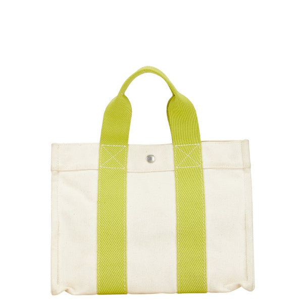 エルメス ボラボラPM ハンドバッグ ベージュ ライトグリーン キャンバス レディース HERMES 【中古】