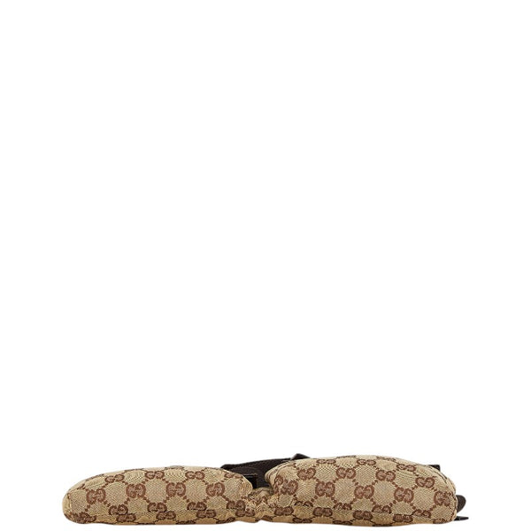 グッチ GGキャンバス ボディバッグ ウエストバッグ 28566 ベージュ ブラウン キャンバス レザー レディース GUCCI 【中古】