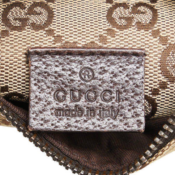 グッチ GGキャンバス ボディバッグ ウエストバッグ 28566 ベージュ ブラウン キャンバス レザー レディース GUCCI 【中古】