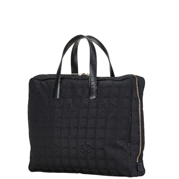 シャネル ニュートラベルライン ビジネスバッグ ハンドバッグ ブラック ナイロン レザー レディース CHANEL 【中古】