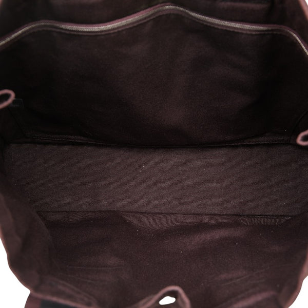 エルメス フールトゥ トートMM トートバッグ ワインレッド ブラック キャンバス レディース HERMES 【中古】