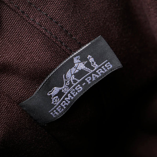 エルメス フールトゥ トートMM トートバッグ ワインレッド ブラック キャンバス レディース HERMES 【中古】